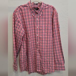 Pendleton Red, Navy and White Check Button-Up Shirt